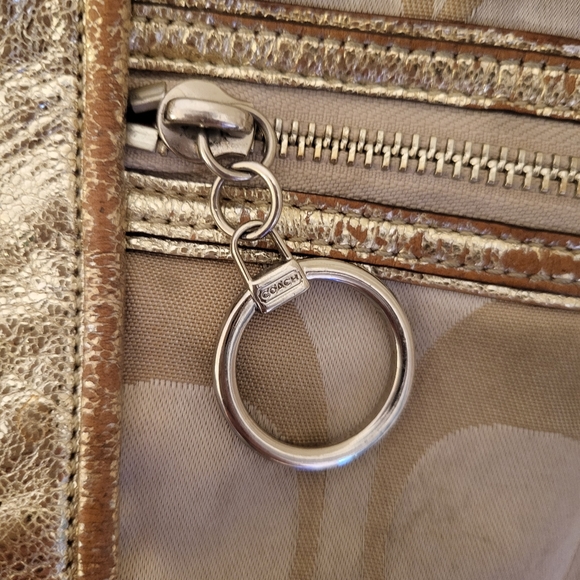 COACH poppy tote bag gold brown - Picture 2 of 13